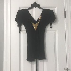 Baby Phat Shirt, sequin and beaded v neck